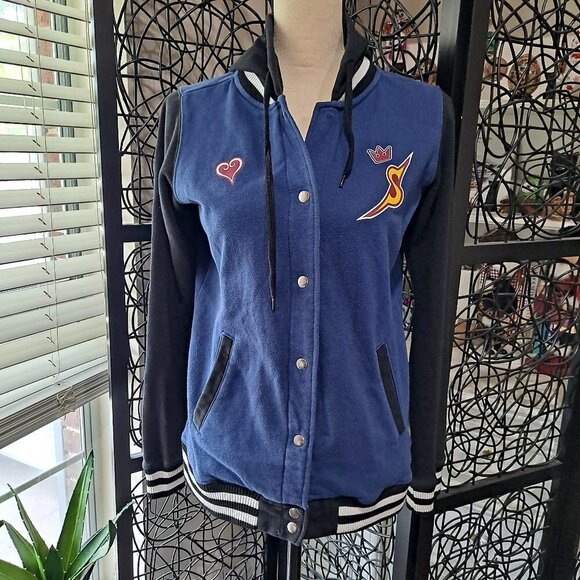 Disney Kingdom of Hearts Size Small Blue/Blk Jacket with Hood - Picture 1 of 12